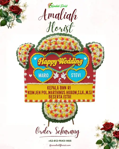 Papan Bunga Pernikahan Melati